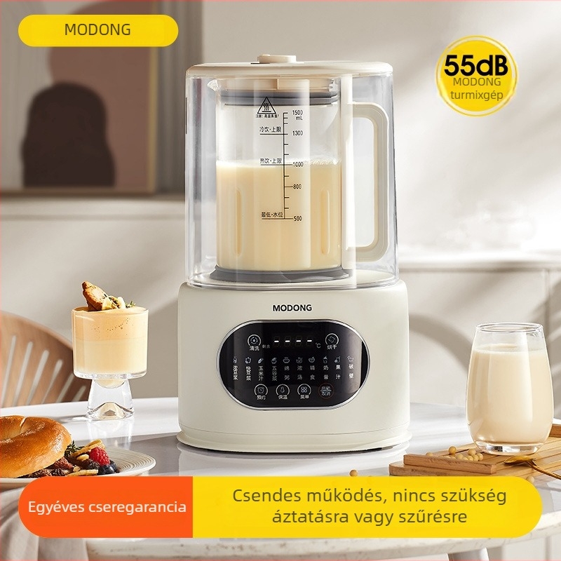 Fűtéses többfunkciós nagy sebességű turmixgép, 1,2 L kapacitás, érintéses vezérlés, teljesen automata üzemmód