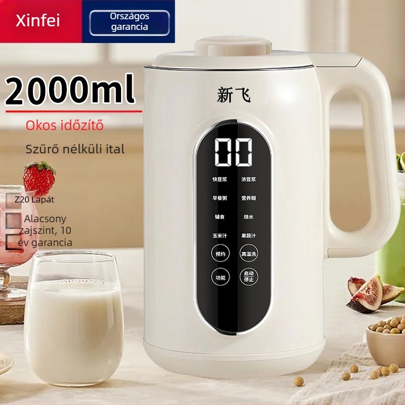 Xinfei többfunkciós szójatej-készítő otthonra • 800W • Kapacitás 1,8–2,5 L • 220V/50Hz • 2–3 személyre • Automatikus tisztítás