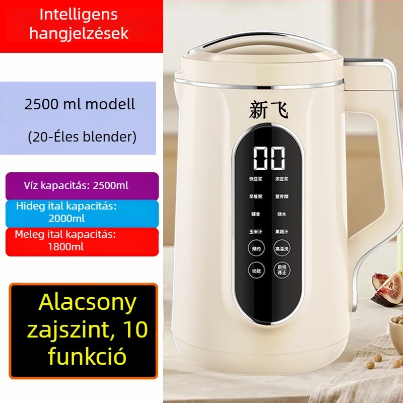 Xinfei többfunkciós szójatej-készítő otthonra • 800W • Kapacitás 1,8–2,5 L • 220V/50Hz • 2–3 személyre • Automatikus tisztítás