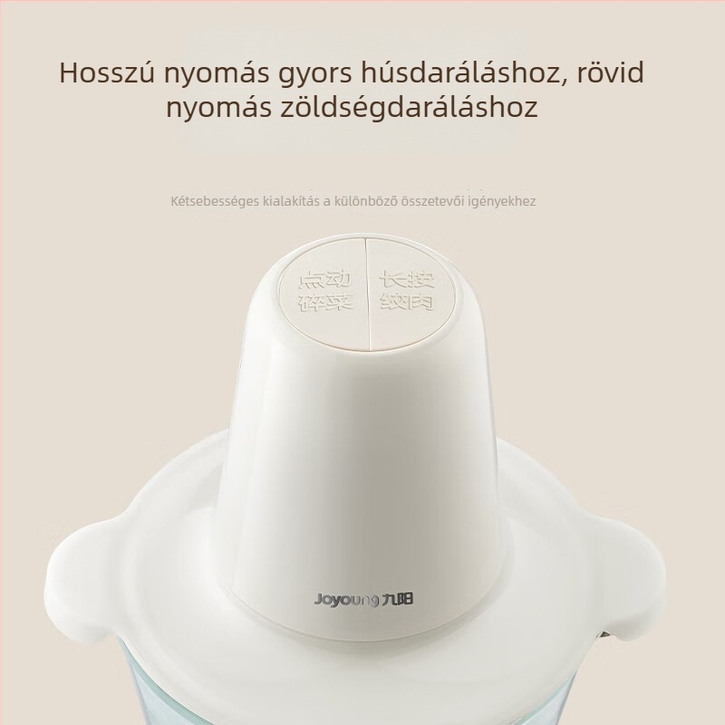Húsdaráló, 2 L üvegpohár, 5 penge, 10 000–19 999 fordulat/perc, félautomata működés