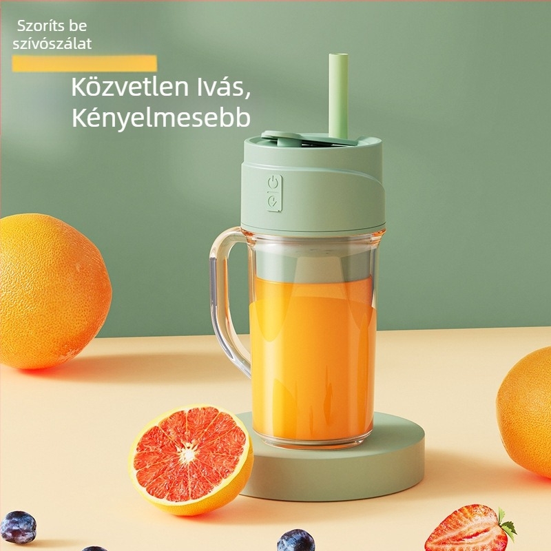 Hordozható gyümölcslé pohár vezeték nélküli töltéssel, 18000 rpm, 5+ pengével, 340 ml kapacitás, 50 W