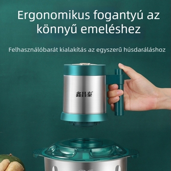 Húsdaráló 5L rozsdamentes acél tálával, 2 sebesség, motor 20 000–29 999 rpm, rozsdamentes test, automatikus működés