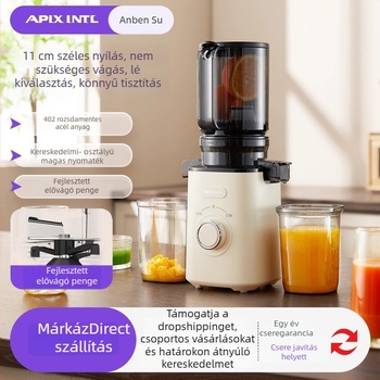 Apixintl Anben eredeti háztartási gyümölcsprés – többfunkciós, teljesen automata, 200W, 1,2 L, 80 rpm, vágókéssel