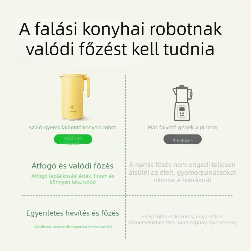Magas teljesítményű konyhai blender sejtfal-törő funkcióval, szigetelt felmelegítés, érintéses vezérlés, 0,6–0,8 L kapacitás, csendes működés