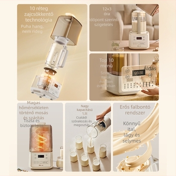 PBJ-F01G1 Magas fordulatszámú blender sejtfalak felroppantásához, 1.5 L kapacitás, érintéses vezérlés, szigetelés, táplálékkiegészítő, időzítő