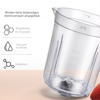 Midea WBL2501B intelligens gyümölcs- és bébiételőrlő készülék, 250W, 0,6 L, max 12 000 rpm, négy pengés fej, boroszilikát üveg belső