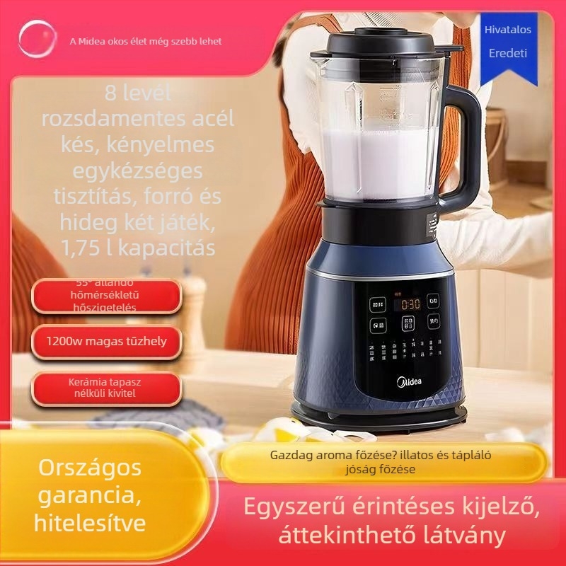 Midea MJ-PB40F254F Faláttörő Turmixgép, 1.75 L kapacitás, érintéses vezérlés, 2–3 adagot, Funkciók: tápláló kiegészítők, előre beállított időzítő, porőrlés, gyors pulpa felszabadítás