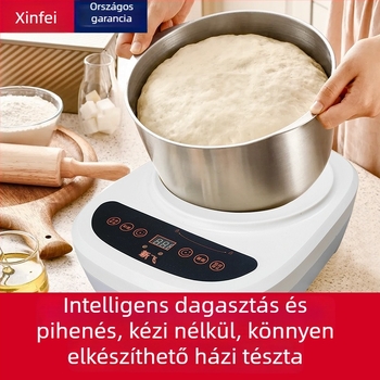 Tésztamixer – automata, többfunkciós konyhai gép fermentációval és kelesztéssel, 5–7 L kapacitás, rozsdamentes acél tál, érintéses vezérlés