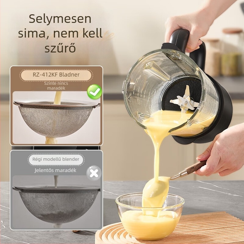 Royalstar teljesen automata háztartási turmixgép, 1–3 L kapacitás, 20 000–29 999 fordulat/perc, időzítő funkció, üveg kancsó, érintéses vezérlés