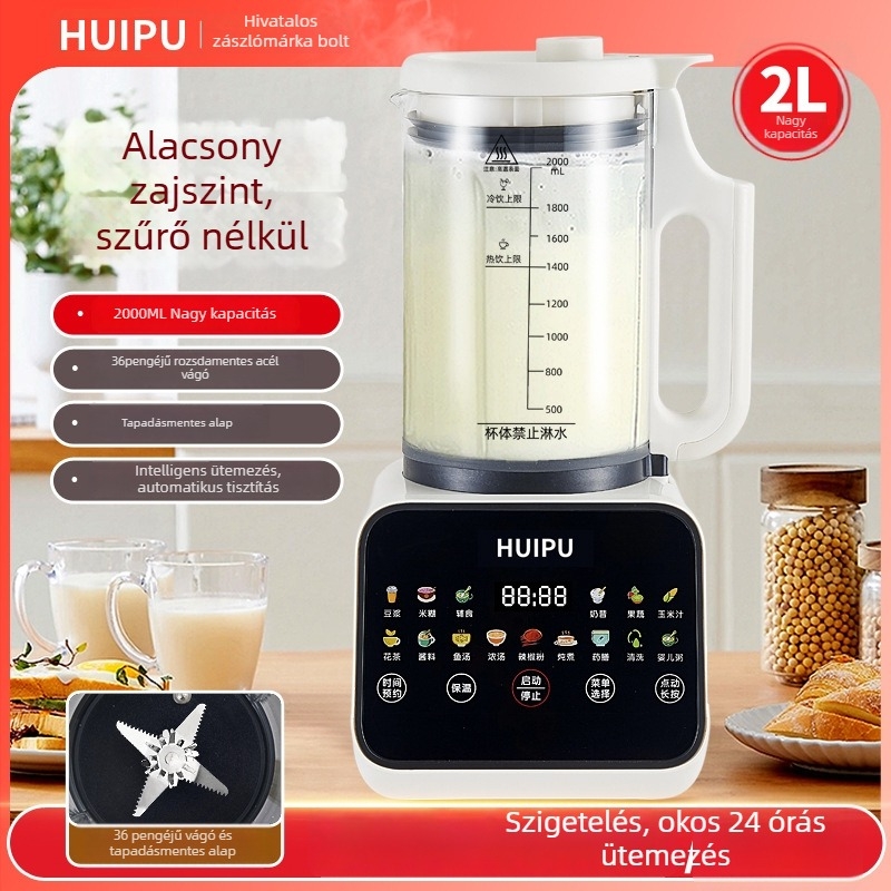 Nagy sebességű turmixgép, kapacitás 1,2 L, érintéses vezérlés, automatikus működés, melegítés és sterilizálás