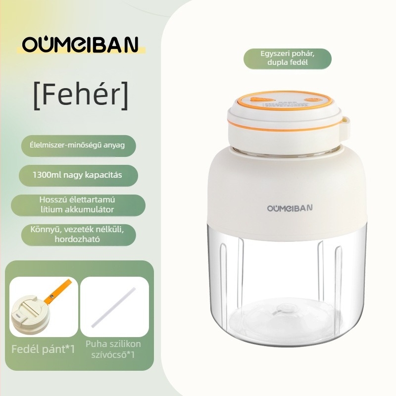 Hordozható gyümölcsprés, 200W, nagy kapacitás 401–600 ml, belső tartály élelmiszer-minőségű PC-ből, 18 000 RPM