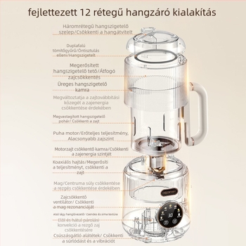 Westco YEK-DJ07E Szójatej Gép Üveg Testtel, 800W, 1,2L Kapacitás, Fűtés, Automata Tisztítás