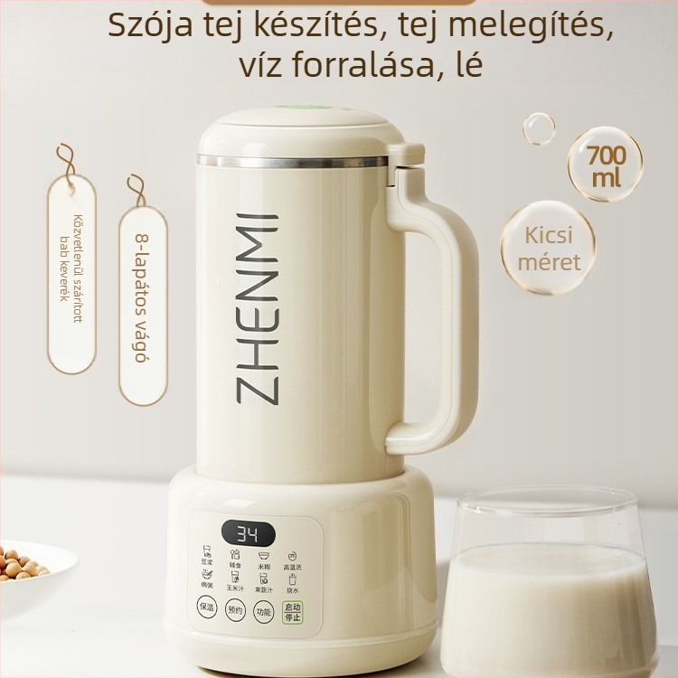 Zhenmi ZMPB-308 Szójatej gép faltörő technológiával, háztartási automata főzés nélküli, alacsony zajú, 1 L kapacitás, öntisztító