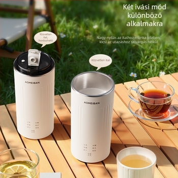 Hordozható szójatej-készítő 1–2 fő részére | szitálás nélküli őrlés, rozsdamentes acél ház, 0,35 L kapacitás, automata tisztítás, alapfűtés