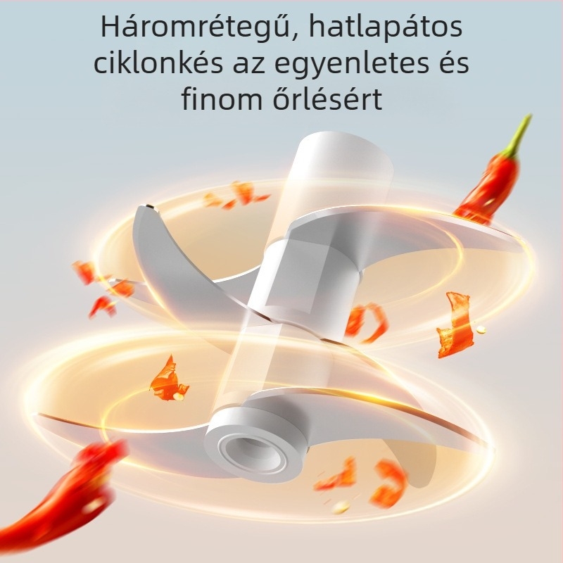 2–in–1 húsdaráló és vákuumozó, elektromos turmixgép a húsdaráláshoz, fokhagyma paszta és csípős paprika készítéséhez, mind egyben