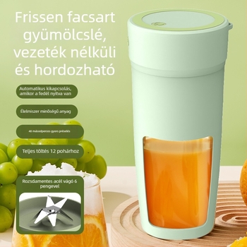Mini multifunkcionális gyümölcscentrifuga otthonra és kollégiumba, 18000 rpm, 200W, 400 ml kapacitás, több mint 5 vágófej, beépített akkumulátor