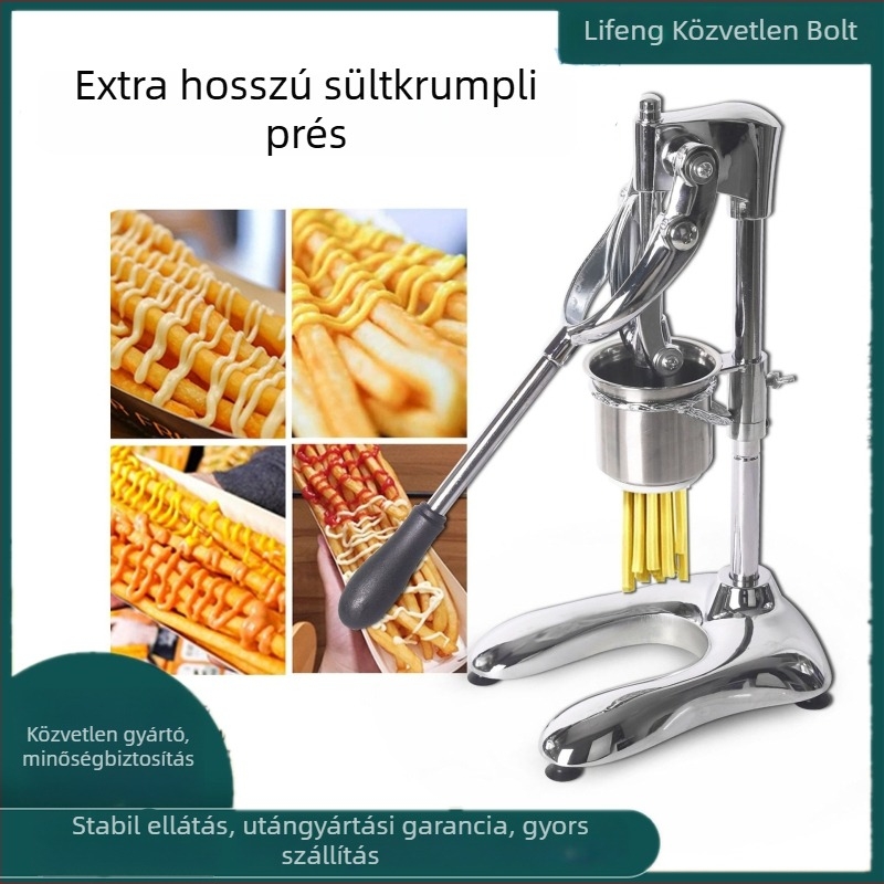 Kézi hasábburgonya prés - 304 rozsdamentes acél, többfunkciós, feldolgozás testreszabható, logó nyomtatás elérhető, magáncímke támogatott