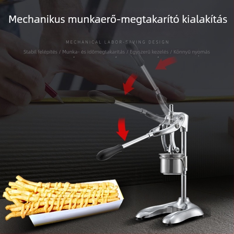 Kézi hasábburgonya prés - 304 rozsdamentes acél, többfunkciós, feldolgozás testreszabható, logó nyomtatás elérhető, magáncímke támogatott
