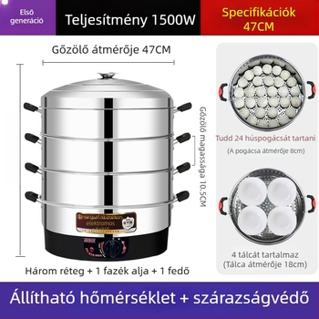 Elektromos pároló, rozsdamentes acél, három vagy több réteg, kapacitás 10 L felett, automatikus kikapcsolás