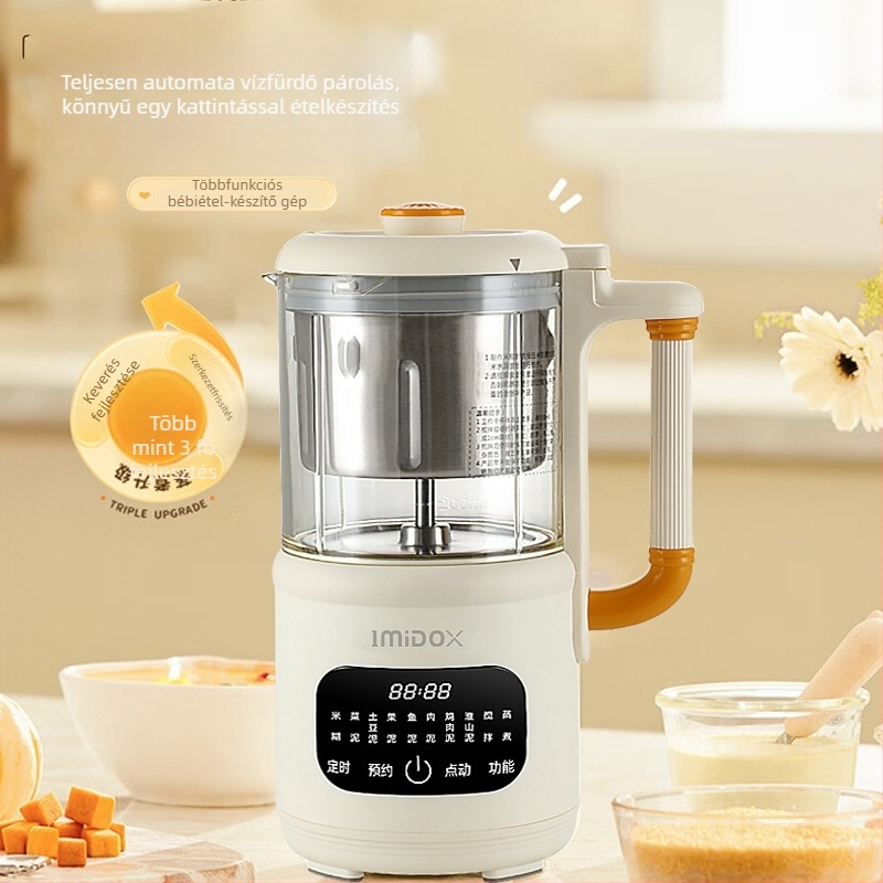 Többcélú bébiétel-mixer, 360 ml kapacitással, érintéses vezérléssel, teljesen automata működés, rozsdamentes acél pohár, 2–3 adaghoz