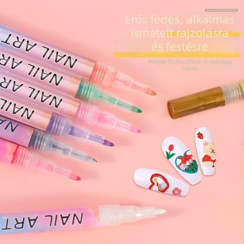 Műköröm-díszítő toll – DIY gyorsan száradó marker virágkontúrokhoz (Márka: Other; Termékkód: 5500; Csomagolás: Basic packaging)