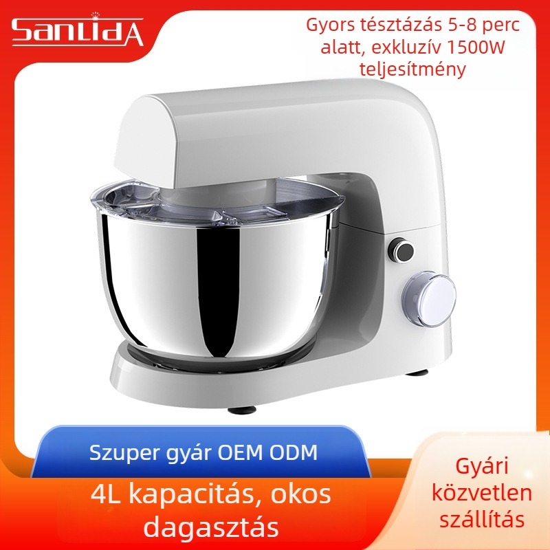 Tojásfelverő és dagasztó álló mixer, 3–5 L kapacitás, rozsdamentes acél tál, akár 10 000 rpm, > 240 V, 7+ sebességfokozat