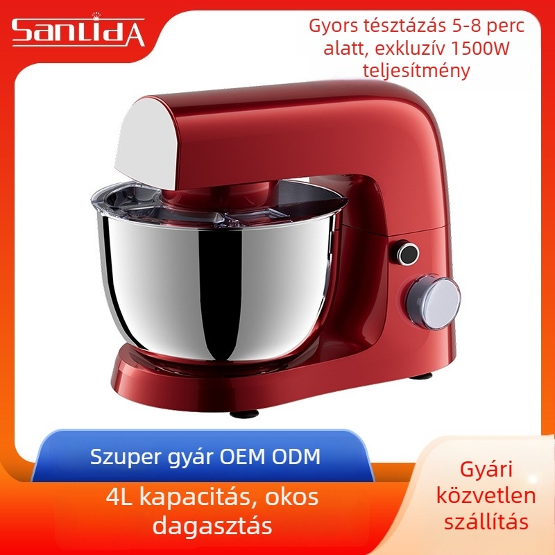 Tojásfelverő és dagasztó álló mixer, 3–5 L kapacitás, rozsdamentes acél tál, akár 10 000 rpm, > 240 V, 7+ sebességfokozat