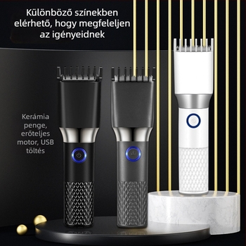 Állítható USB-s elektromos hajvágó férfiaknak, brushless motor, kerámia penge, levehető és mosható penge