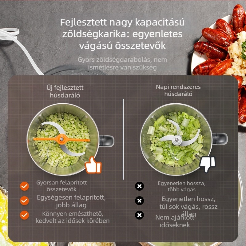 Supor húsdaráló 1–3 L, rozsdamentes acél test, 2 sebesség, mechanikus vezérlés, félautomatikus