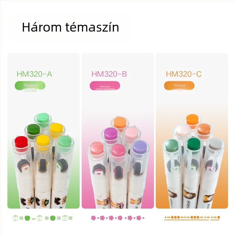 Deli tekercspecsét és akril marker készlet gyerekeknek és diákoknak, 24 dobozos csomagolás