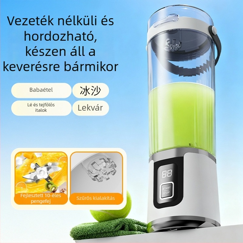 Vezeték nélküli elektromos babaételhez készült gyümölcslé pohár – kompakt, többfunkciós, élelmiszer‑PP, testreszabás és logónyomtatás