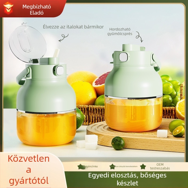 Hordozható gyümölcscentrifuga – 70W, 401–600 ml kapacitás, akár 12 000 rpm, beépített akkumulátor