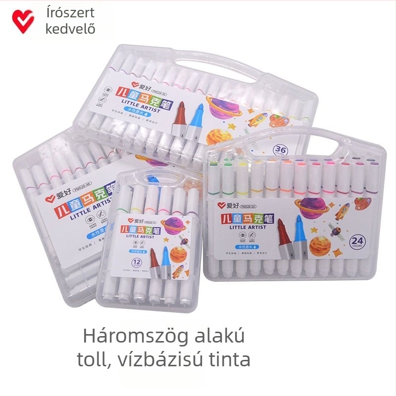 Háromszög alakú nyélű víz alapú gyermekmarkerek – általános és középiskolások számára