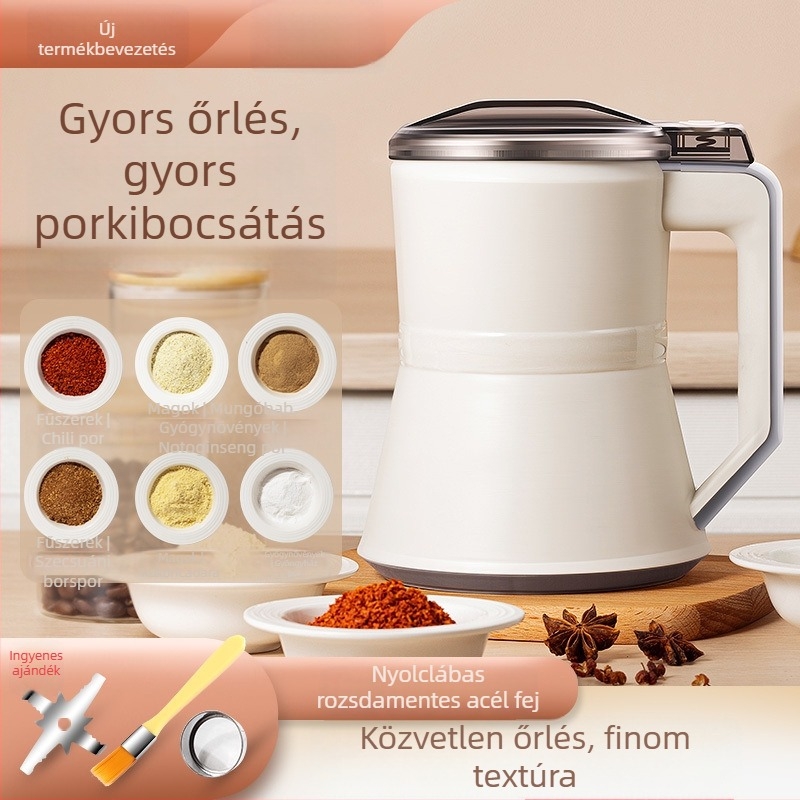 Élelmiszer-daráló és őrlő gép, 550 g kapacitás, >40 000 rpm, 6+ pengével, rozsdamentes acél pohár és test, távirányítás