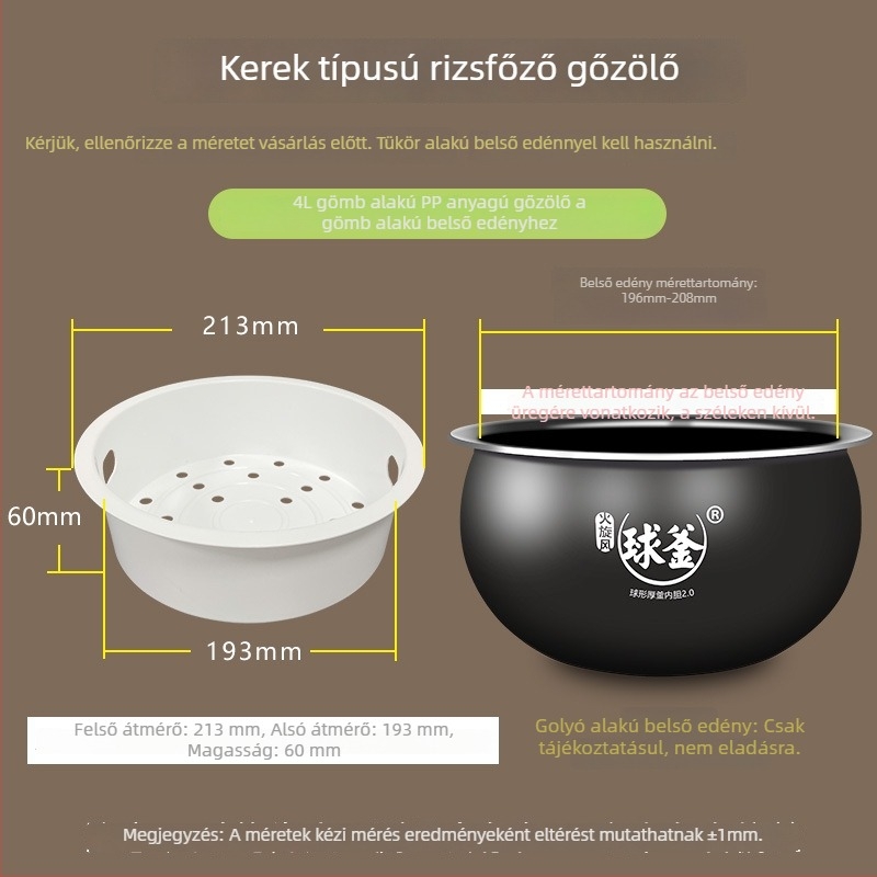 Rizsfőzőhöz gőzölő rács – egylépcsős, univerzális kompatibilitás