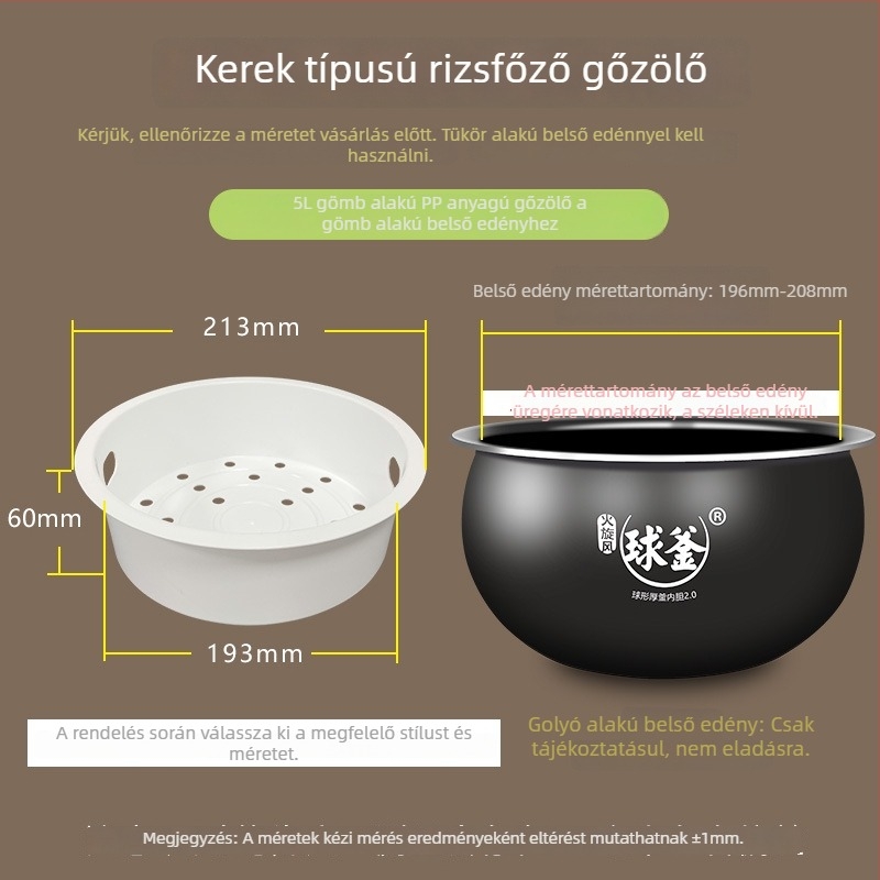 Rizsfőzőhöz gőzölő rács – egylépcsős, univerzális kompatibilitás