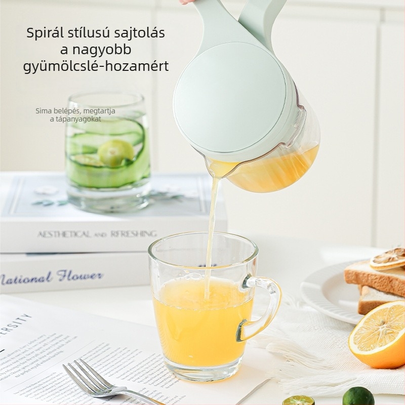 Kézi gyümölcsprés Xingyang – ABS/PC szerkezet, elektromos nélkül, modern minimalista stílus, pép szeparáló