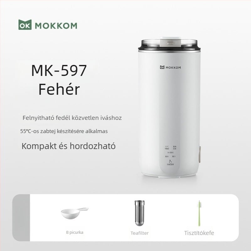 Moke MK-597 Szójatej gép — rozsdamentes acél test, szitátlan őrlés, keretfűtés, 300 W, kapacitás kevesebb mint 1 L