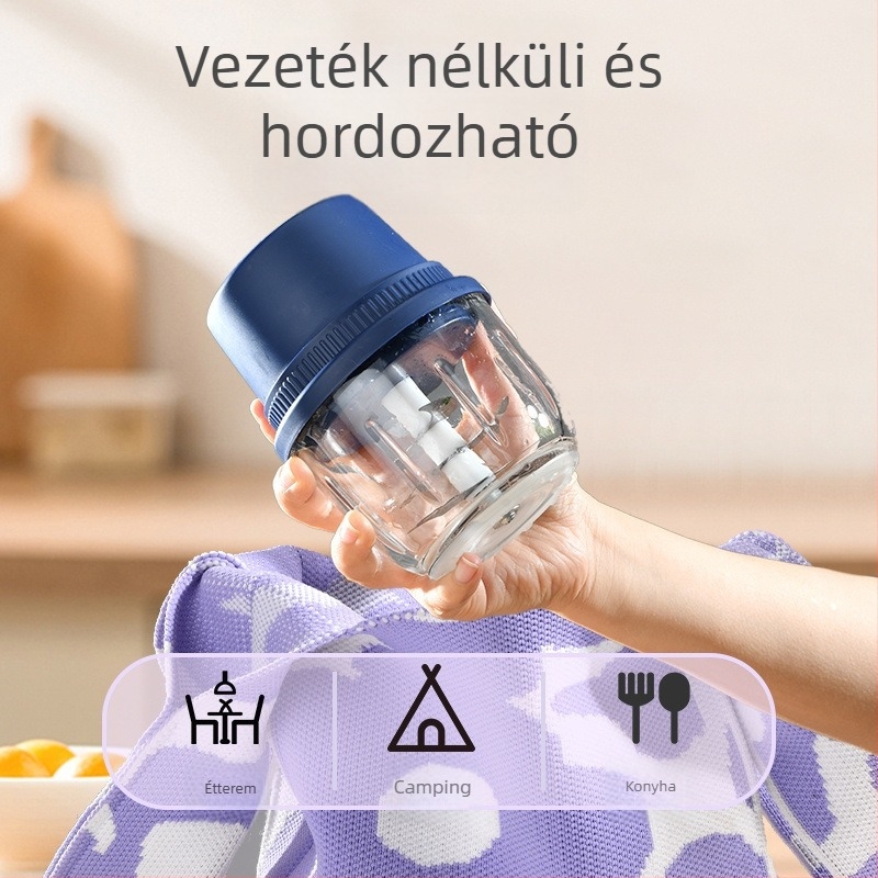 Kraft Stars Vezeték nélküli elektromos fokhagyma törő, 6+ pengével, >40 000 rpm, kapacitás <1 l, távirányító
