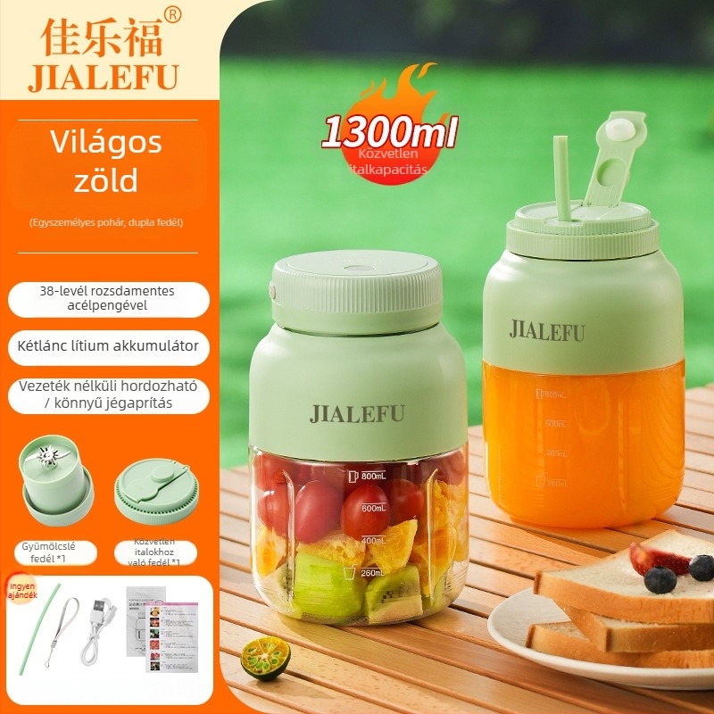 Hordozható gyümölcs- és zöldséglé készítő - multifunkcionális, 18000 rpm, 5+ pengével, belső tartály élelmiszer-minőségű PC-ből, kapacitás 1001-1500 ml