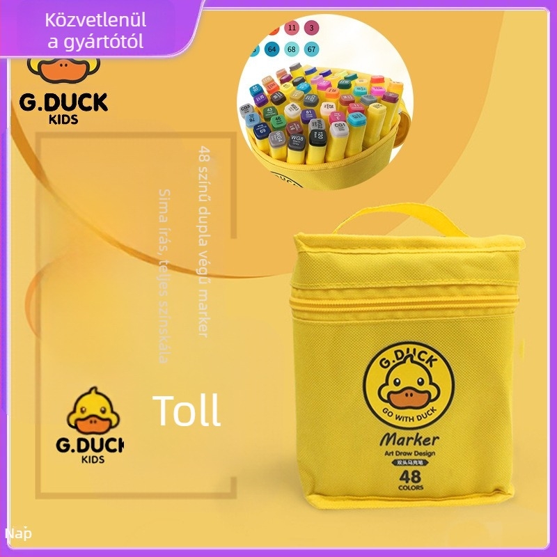 Gyerekeknek szóló marker tollkészlet – G.DUCK, olaj alapú, gyorsan száradó, akvarellel kompatibilis (Márka: G.DUCK; Csomagolás: 25 db; Tömeg: 0,834 kg; Tinta típusa: olaj-alapú)