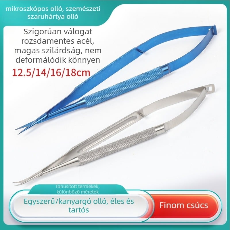 Szemészeti konjunktív kapcsok, rozsdamentes acélból, önzáró és csavarzáras változatok, titánötvözet, márka Wenchang Medical