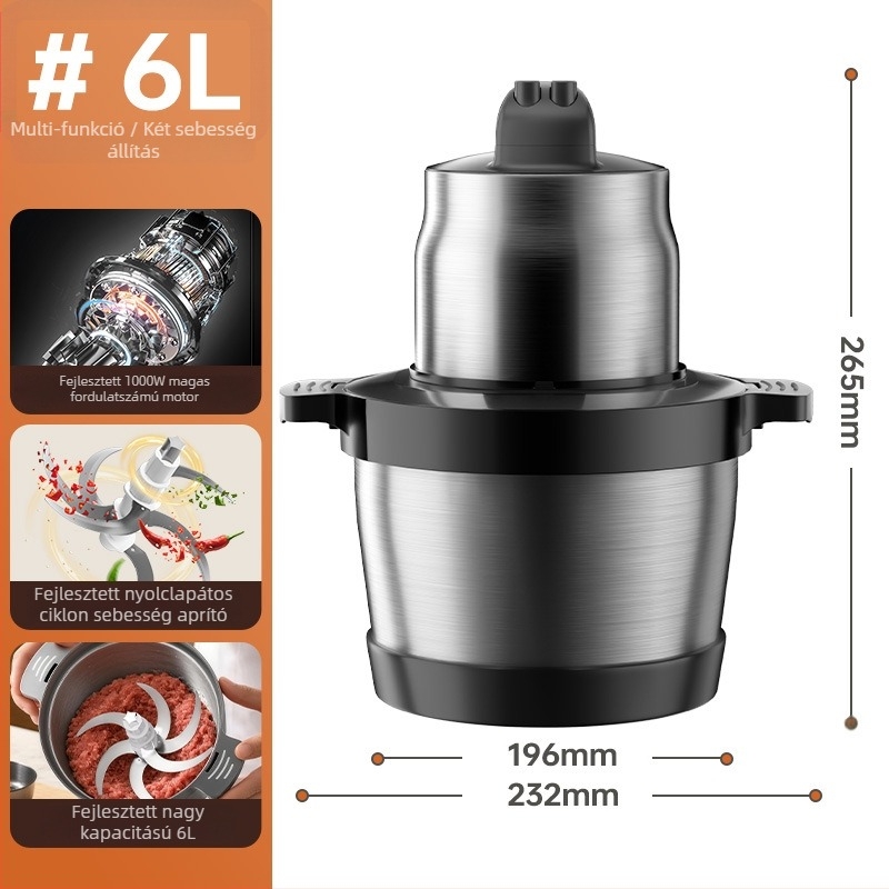 Húsdaráló Malida, kapacitás kevesebb mint 1 L, motor fordulat/perc 10000–19999, feszültség 111–240 V