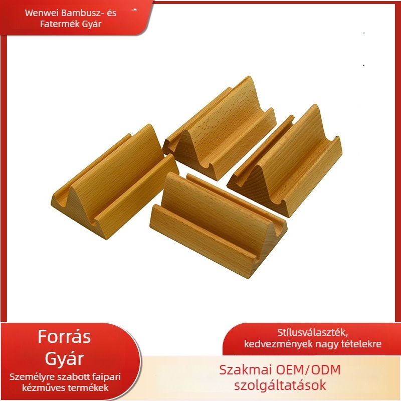 Hegymintázatú asztali naptár bükkfa alapú, kártyatartó és jegyzet-tartó – modern minimalista dísz