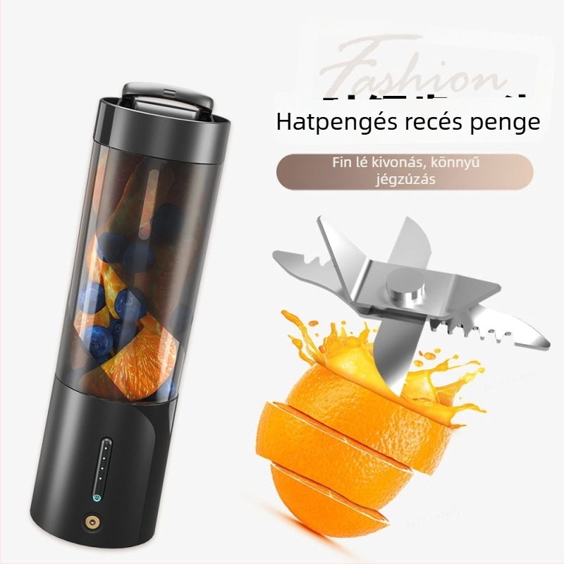 Hordozható gyümölcscentrifuga beépített akkumulátorral, 150W, 401–600 ml kapacitás, több mint 5 pengével, PC élelmiszer-minőségű műanyag