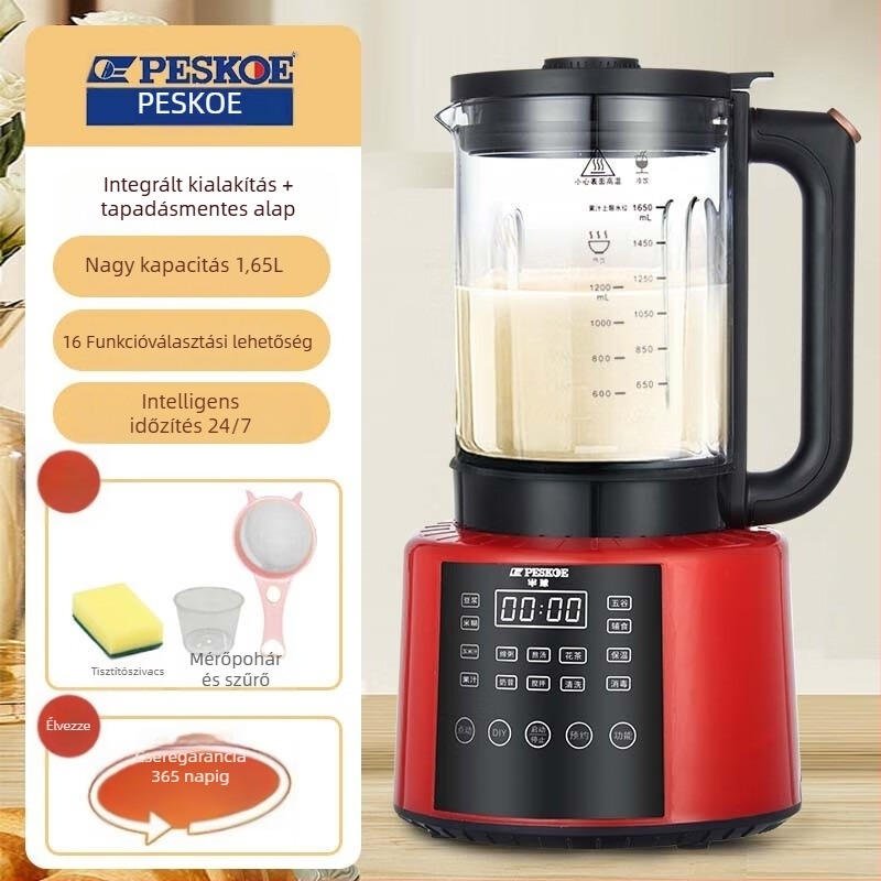 Félszférikus all-in-one szója tej és gyümölcslé készítő – 1,2 L+ kapacitás, érintéses vezérlés, szűrő nélküli őrlés, 3D fűtés, forró szárítás és sterilizáció