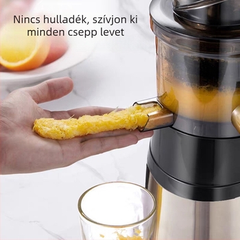 Pulpa-szeparációs gyümölcs- és zöldséglé készítő, 1 L kapacitás, 201-500 W, 12001-15000 rpm, élelmiszerbarát PP test