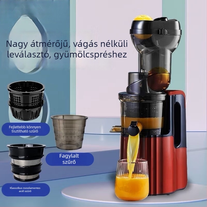 Pulpa-szeparációs gyümölcs- és zöldséglé készítő, 1 L kapacitás, 201-500 W, 12001-15000 rpm, élelmiszerbarát PP test