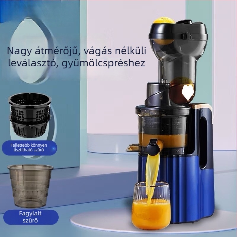 Pulpa-szeparációs gyümölcs- és zöldséglé készítő, 1 L kapacitás, 201-500 W, 12001-15000 rpm, élelmiszerbarát PP test