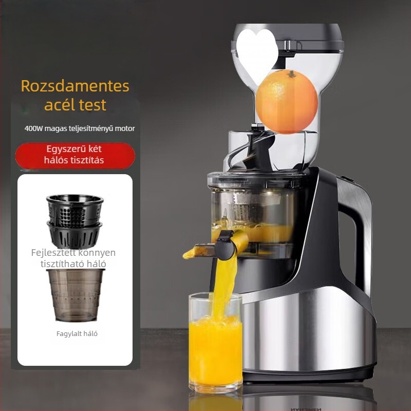 Pulpa-szeparációs gyümölcs- és zöldséglé készítő, 1 L kapacitás, 201-500 W, 12001-15000 rpm, élelmiszerbarát PP test